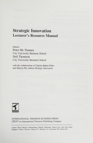 Cover for Strategic Innovations