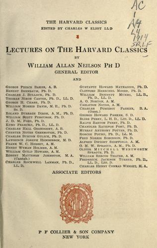 Cover for Lectures on the Harvard classics