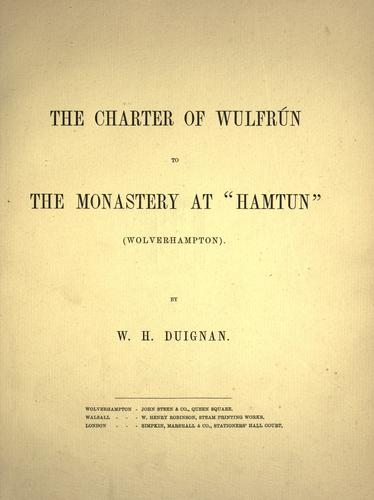 Cover for The Charter of Wulfrún to the monastery at Hamtun (Wolverhampton)