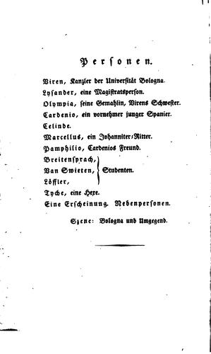 Cover for Cardenio und Celinde
