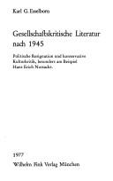 Cover for Gesellschaftskritische Literatur nach 1945 (i.e. neunzehnhundertfünfundvierzig)