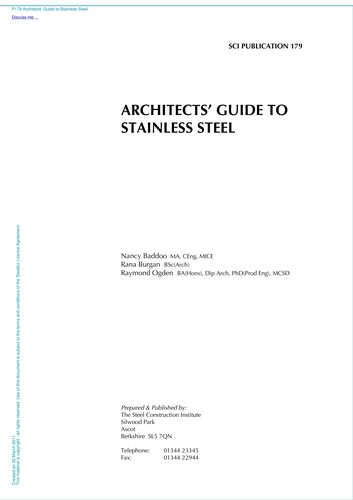 Cover for Architect's Guide to Stainless Steel