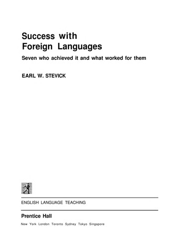 Cover for Success with foreign languages