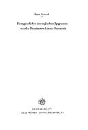 Cover for Formgeschichte des englischen Epigramms von der Renaissance bis zur Romantik