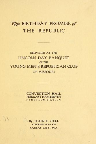 Cover for The birthday promise of the Republic