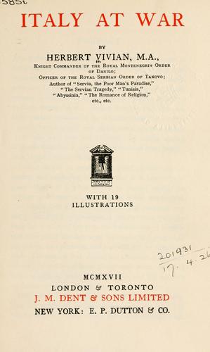 Cover for Italy at war.