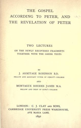 Cover for The Gospel according to Peter
