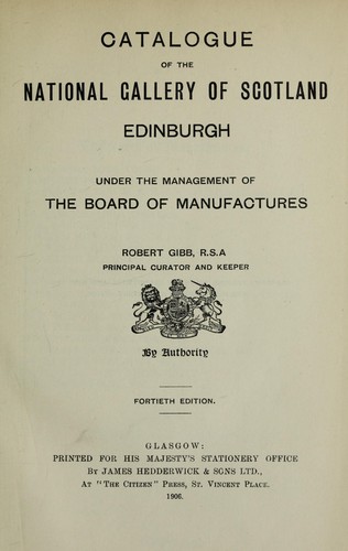 Cover for Catalogue of the National Gallery of Scotland, Edinburgh, under the management of the Board of manufactures