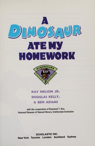 Cover for A dinosaur ate my homework