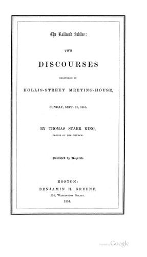 Cover for The Railroad Jubilee: Two Discourses Delivered in Hollis-street Meeting ...