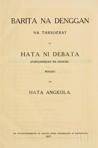Cover for Barita na denggan na tarsoerat di hata ni debata (Pardjandjian na Honok) binaen di hata Angkola.