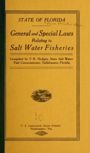 Cover for General and special laws relating to salt water fisheries.