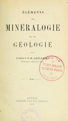 Cover for Éléments de minéralogie et de géologie