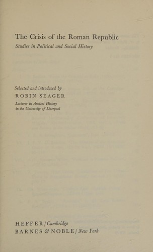 Cover for Crisis of the Roman Republic
