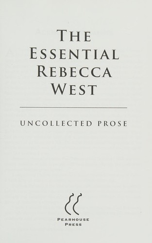 Cover for The essential Rebecca West