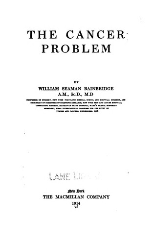 Cover for The Cancer problem
