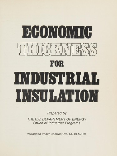 Cover for Economic thickness for industrial insulation