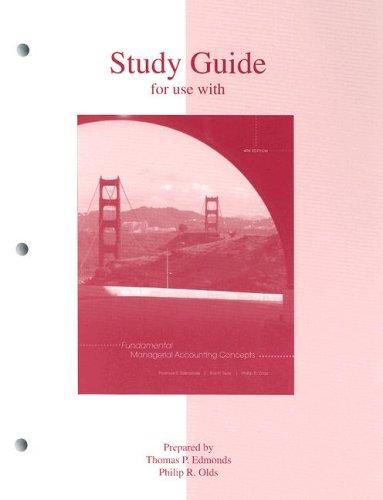 Cover for Study Guide to accompany Fundamental Managerial Accounting Concepts