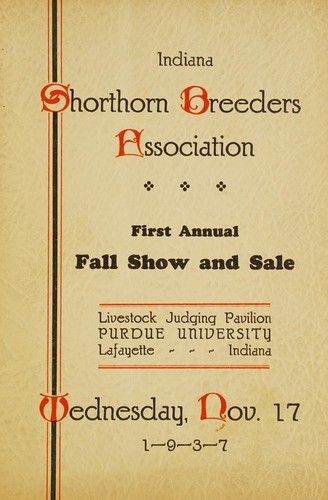 Cover for First annual fall show and sale