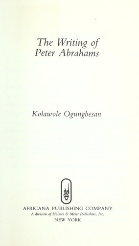 Cover for The writing of Peter Abrahams