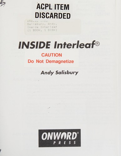 Cover for Inside Interleaf