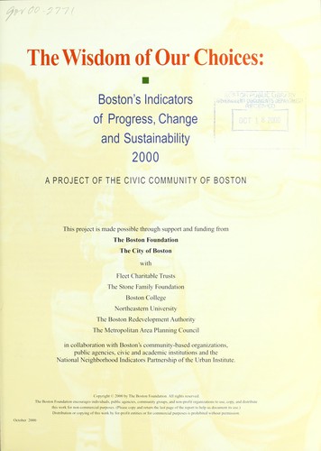Cover for The wisdom of our choices