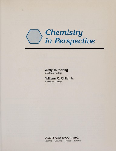 Cover for Chemistry in perspective