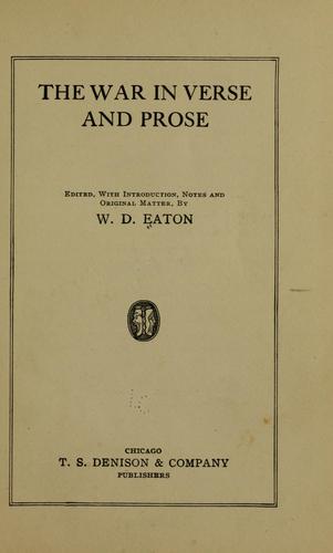 Cover for The war in verse and prose