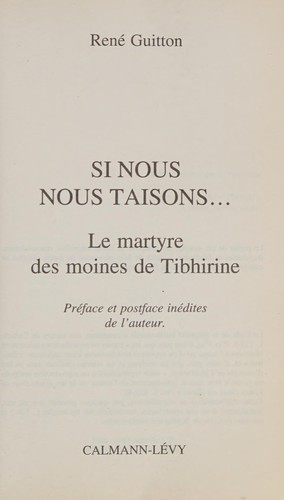 Cover for Si nous nous taisons