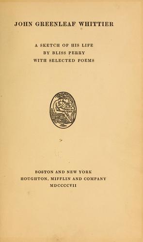 Cover for John Greenleaf Whittier