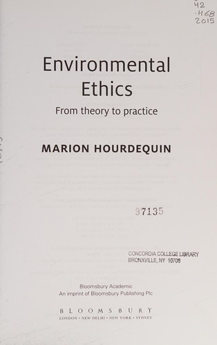 Cover for Environmental ethics