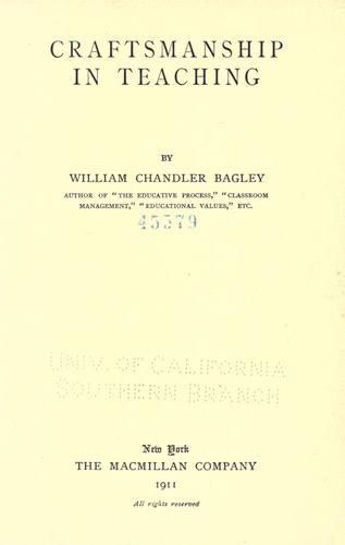 Cover for Craftsmanship in teaching