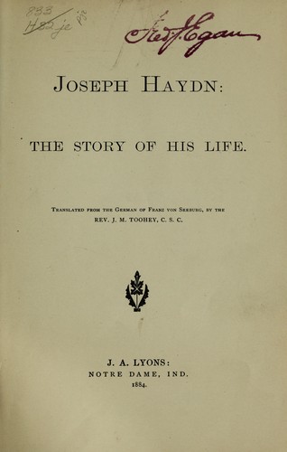Cover for Joseph Haydn