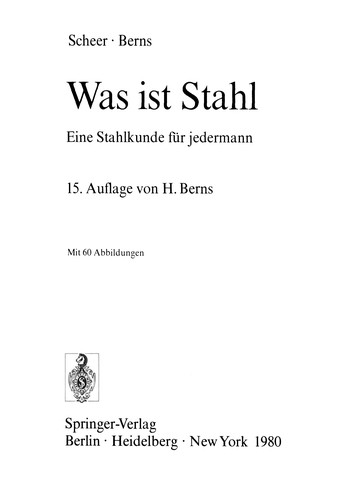 Cover for Was ist Stahl