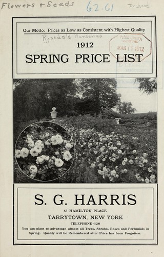 Cover for 1912 spring price list