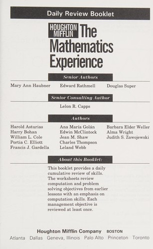 Cover for The Mathematics Experience