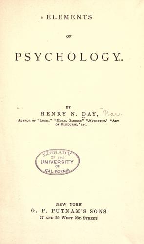 Cover for Elements of psychology
