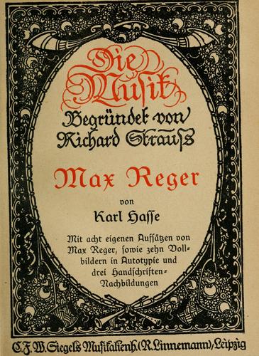 Cover for Max Reger