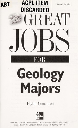 Cover for Great jobs for geology majors