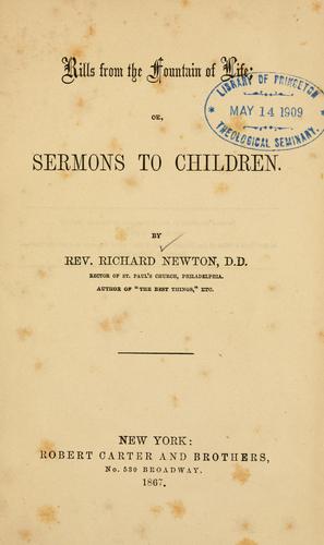 Cover for Rills from the fountain of life, or, Sermons to children