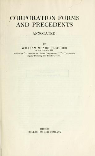 Cover for Corporation forms and precedents