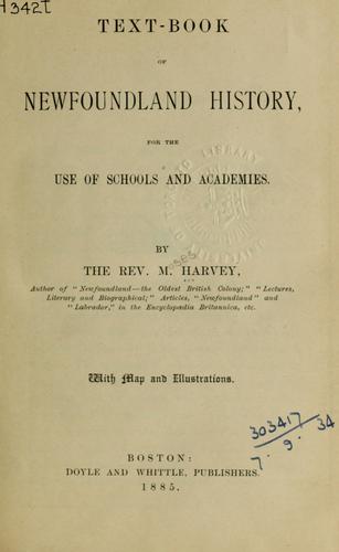 Cover for Text-book of Newfoundland history