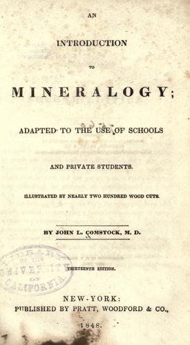 Cover for An introduction to mineralogy