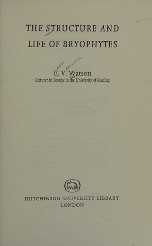 Cover for The structure and life of bryophytes.