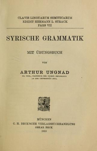 Cover for  Syrische grammatik
