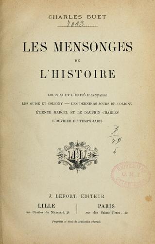 Cover for Les mensonges de l'histoire