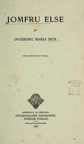 Cover for Jomfru Else