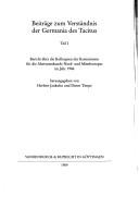 Cover for Beiträge zum Verständnis der Germania des Tacitus