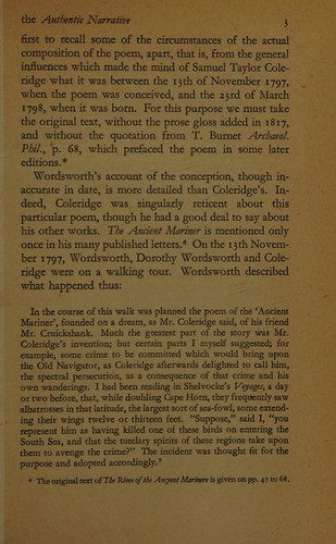 Cover for The ancient mariner and the authentic narrative.