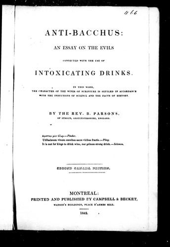 Cover for Anti-Bacchus